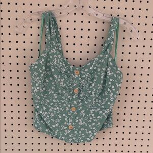 Chic Floral Button-Up Tank Top